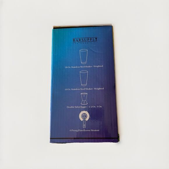 NIB Professional Boston Cocktail Shaker 4-Piece Set - Rainbow Chrome MSRP $85 - Picture 7 of 9